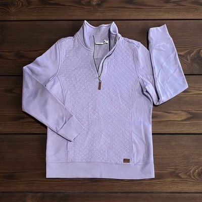 L.L. Pullover Bean acolchado de un cuarto de cremallera para mujer en gris lavanda talla grande Foto 1 de 4