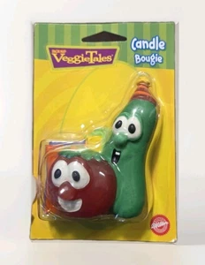 VTG Wilton Veggie Tales Bob Larry Candle Bougie Candle Birthday Celebration HTF  - Picture 1 of 9