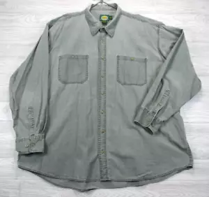 Cabelas Outdoor Gear Shirt Mens 3XL Tall Green Long Sleeve Button Pocket *FLAW* - Picture 1 of 5