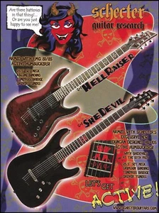 Guitarras Schecter C-1 Hellraiser C-1 She-Devil anuncio 2006 impresión de anuncio de guitarra - Imagen 1 de 3