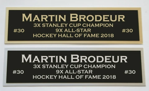 Martin Brodeur nameplate for signed autographed hockey jersey photo puck or item Cover