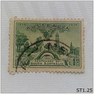Australia Postage Stamp 1/- Centenary South Australia Proclamation Tree 1936 - Picture 1 of 1