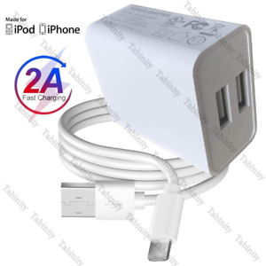 USB Fast Charger Block Dual Port Power Adapter Cube For iPhone 14 13 12 11 8 7 6