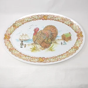 Brookpark LARGE Melamine Thanksgiving Turkey Platter #1521 Vintage 15 x 21" READ - Picture 1 of 12