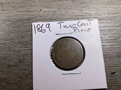 1869 Two Cent Piece US Copper Coin 060824 74rr - Image 1 of 4