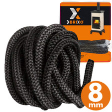 GUARNIZIONE TERMICA IN FIBRA DI VETRO IGNIFUGA PER STUFA CAMINO 8 mm x 2,5 mt