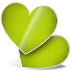 2 x Heart Stickers 15 cm - Textured Green Wall Paint #3673