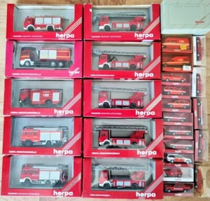 Herpa MB MAN Opel BMW Citroen vigili del fuoco auto modelli H0 1:87 confezione originale - Foto 1 di 84