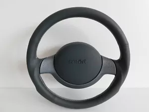 Volante Smart 450 ForTwo Brabus cuero gris costura blanca con airbag elevación frontal NUEVO - Imagen 1 de 4