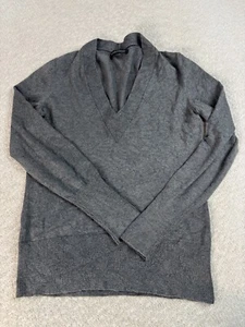 Banana Republic Womens Silk Cotton Cashmere V Neck Pullover Knit Sweater Gray - Picture 1 of 5