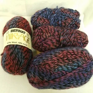 Mirage Wool Blend Yarn by Bernat in Royal Purple  Discontinued  Partial Skeins - Picture 1 of 9