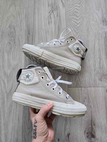 Converse Sneakers alte CTAS Bershire in pelle monocromatica marrone chiaro Gorpcore BAMBINI 1