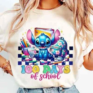 100 Days of School T-Shirt - Stitch - Available in Youth Sizes XS-XL - Picture 1 of 1