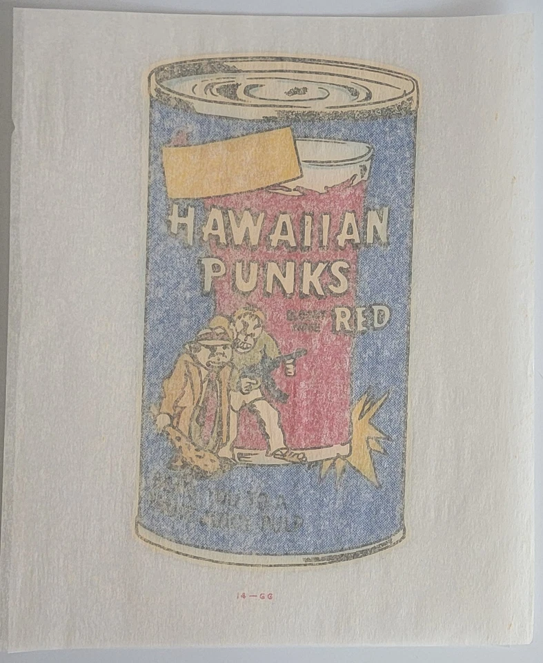 EARLY 1970'S WACKY PACKAGES VINTAGE T-SHIRT IRON-ONS  HAWAIIN PUNKS   @@ RARE @@ - Image 1 of 1