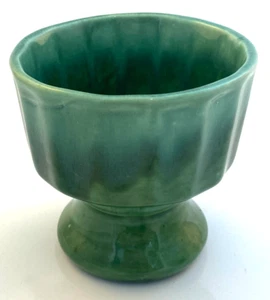 Vintage Ceramic Planter Green Ombre Drip Glaze Pedestal 4.5" - Picture 1 of 5