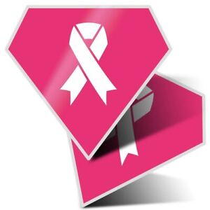 2 x Diamond Stickers 7.5 cm - Pink Ribbon Rememberance  #4364