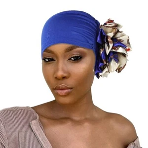 Women Big Flower Elastic Turban Beanie Head Scarf Wrap Hair Cap Hair Accessor... - Picture 1 of 7