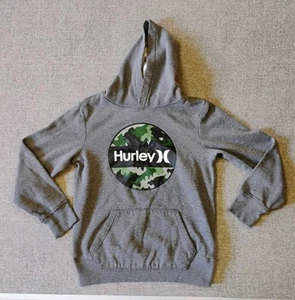 Hurley Hoodie Gray Size 10/12 Boy's Pullover Camouflage Print With Pocket - Picture 1 of 3