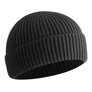 Short Fisherman Beanie for Men Women, Swag Wool Knit Cuff Trawler Skullcap,Wi... - Picture 1 of 9