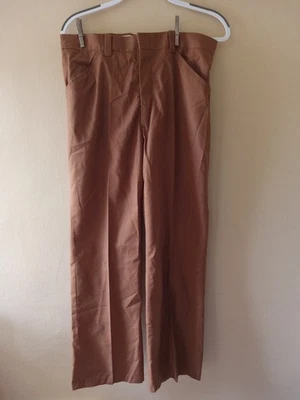 Vintage John Blair Permanent Press Brown Polyester Slacks Size 34M (1138) - Image 1 of 3