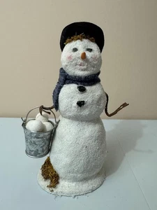 Byers' Choice Schneemann mit Schneebällen Figur Winter Urlaub 9 Zoll Weihnachten - Bild 1 von 8