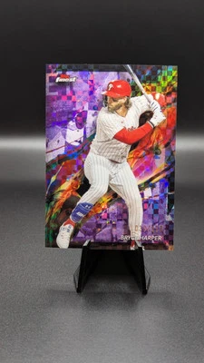 2024 Topps Finest Bryce Harper Common Purple Checkerboard Refractor /150  - Image 1 of 2