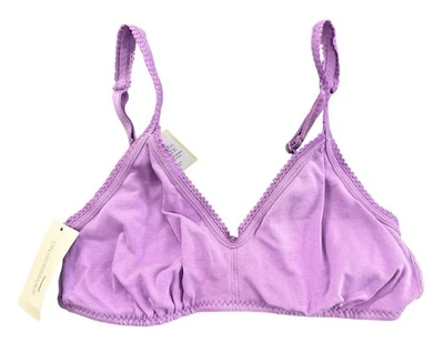 NUEVO Bralette On Gossamer Cabana Mezcla de Algodón Elástico Púrpura Talla Pequeña S Nuevo con Etiquetas Foto 1 de 3