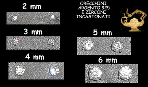 Boucles Avec Zircon Argent 925 Belles Art De 4 MM1 Couple Solitaire - Picture 1 of 1