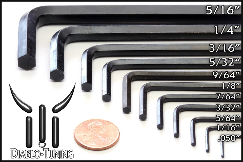 SAE Hex Tool / Allen Key .050" - 5/16" 11 PIECE Set - 6150 Alloy Steel Wrench - Image 1 of 1