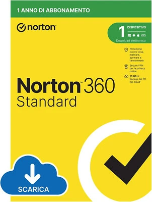 NORTON 360 Standard 2026 1 PC 1 Anno | Internet Security Antivirus | Senza Abbo