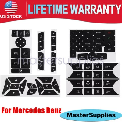 Fit Mercedes Benz C E GLA Repair Button Door Steering A/C Window Radio Sticker - Image 1 of 4