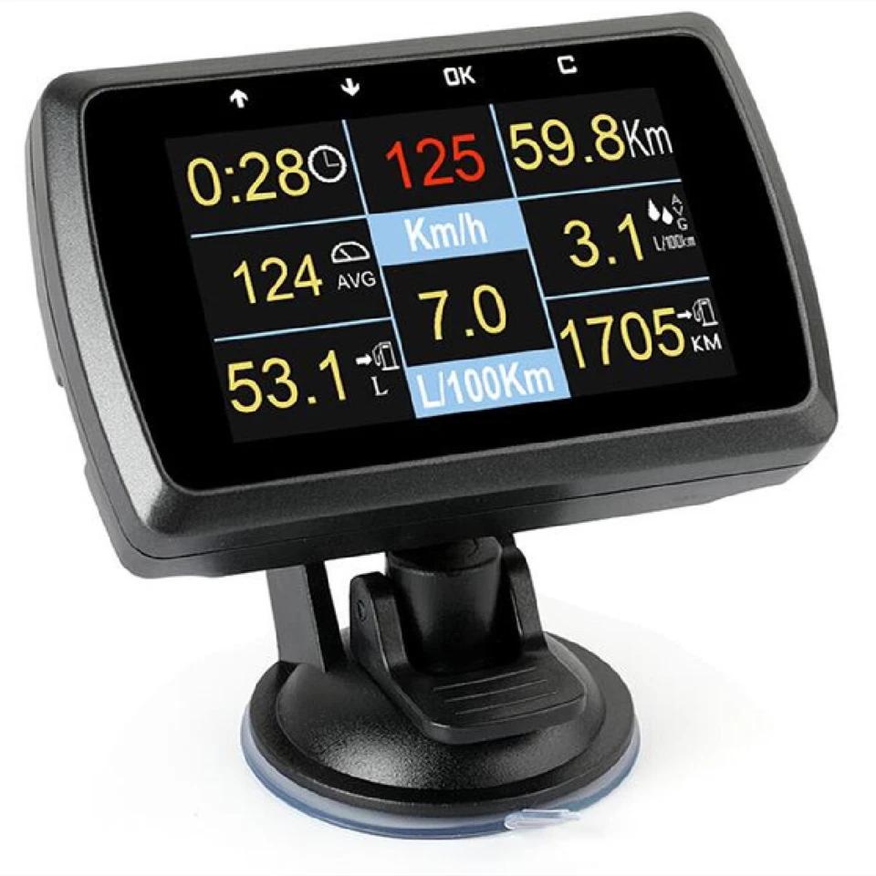 Pantalla Digital Coche OBD OBD2 Velocímetro Medidor RPM Código de Falla Alarma Temperatura Agua Foto 1 de 4