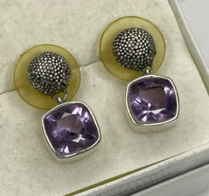 Purple Amethyst Sterling Silver Earrings - Lori Bonn - Picture 1 of 9
