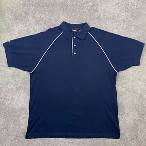 Ping Golf Shirt Mens XL Blue Short Sleeve Polo Cotton Blend Pearl Buttons