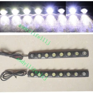 2x Fit For Car Auto Vehicle Front Rear Bumper 8SMD LED White Light Lamp 12V - Picture 1 of 3