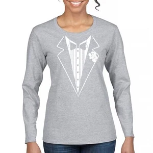 Tuxedo Funny Long Sleeve T-Shirt Tux Wedding Party - Picture 1 of 49