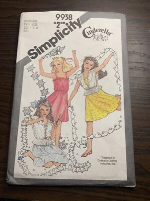 SIMPLICITY 9938 GIRLS SUNDRESS & SLEEVELESS JACKET PATTERN SIZE 7 & 8 Uncut - Image 1 of 2