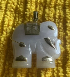 Elefante vintage oro 14k pietra preziosa perla bianca naturale intagliata a mano - Foto 1 di 11