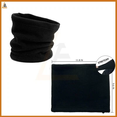 Thermal Snood Neck Warmer Scarf Men Thick Fleece Windproof Balaclava Black Mask - Image 1 of 4