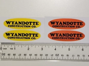 Set Of 4 Wyandotte Construction Co Replacement Stickers Yellow And Orange - Picture 1 of 3