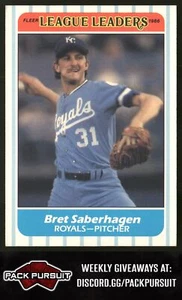 1986 Fleer League Leaders #37 Bret Saberhagen - Picture 1 of 1