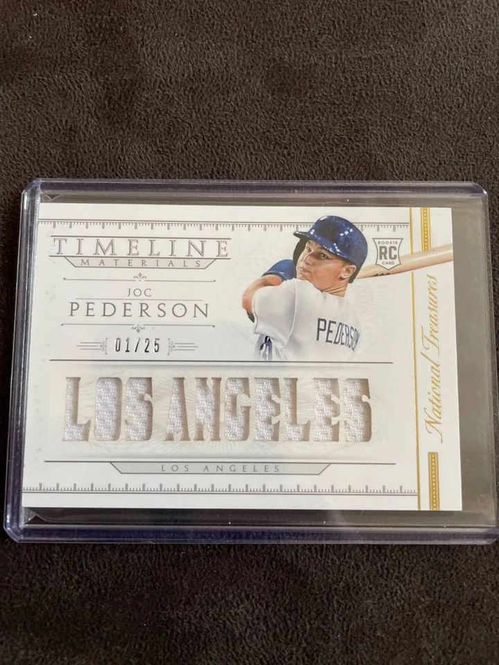 2016 Panini National Treasures Timeline Materials /25 Joc Pederson #2 Rookie RC - Image 1 of 2