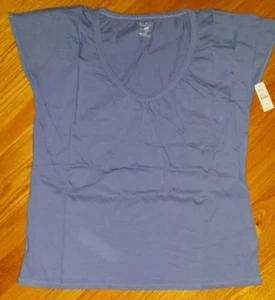 ☆NUEVA CON ETIQUETAS☆ CAMISETA DE MUJER TALBOTS AZUL SÓLIDO TALLA M - Imagen 1 de 3
