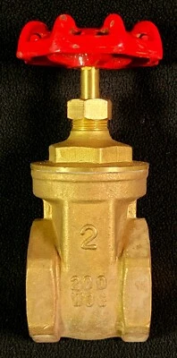 2" Female Threaded Brass Gate Valve 2 200 WOG - Image 1 of 3