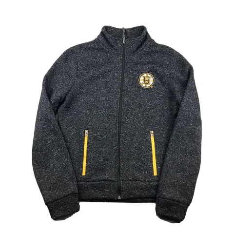 NHL Boston Bruins Sweatshirt Womens Medium Black Full Zip Long Sleeves Hockey Cover