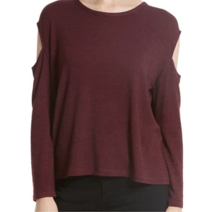 Rag & Bone Top Size XS Slash Cut Out Cold Shoulder Burgundy Long Sleeved - Picture 1 of 12