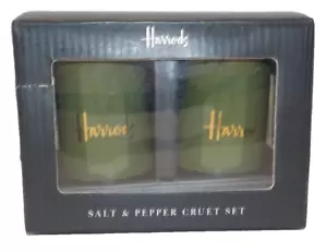 HARRODS SALT & PEPPER CRUET SET 3" SHAKER Green (Super RARE***L@@K) - Picture 1 of 14