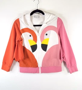 Stella McCartney Kids Girls Hoodie White Flamingo Zip Up Sweatshirt 10 Years - Picture 1 of 10