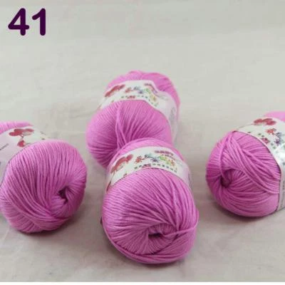 C Nuevo Moda 4 Hilos x50g Cachemira Seda Lana Prendas de punto a mano Tejer Hilo para bebé 41 Foto 1 de 3