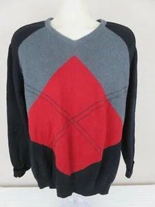Lyle & Scott Men's Black/Gray/Red Pullover Sweater Size Medium - Picture 1 of 6